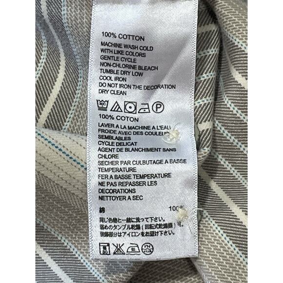 Tommy Bahama Relax Island Modern Fit Striped Men’s Shirt Sz Medium Cream/Brown - Picture 14 of 15